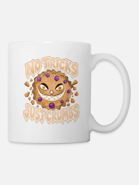 Halloween-Keks – Keine Tricks, nur Krümel - Tasse - Weiß