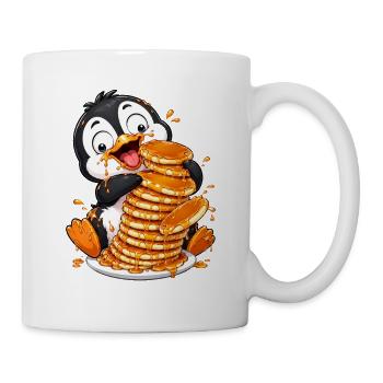 Pinguin Pfannkuchen Sirup Süßer Cartoon - Tasse - Weiß - Rechts
