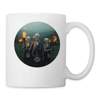 Skelette in schottischen Kilts mit Fackeln - Tasse - Weiß - Rechts