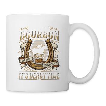  Hold My Bourbon Its Derby Time Funny Derby Day - Tasse - Weiß - Rechts
