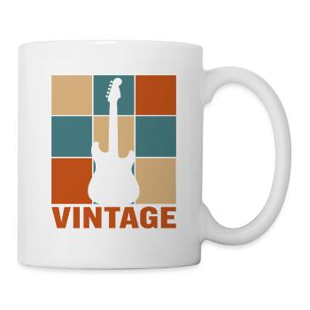 Retro-Gitarrist Sunset Vintage E-Gitarre - Tasse - Weiß - Rechts