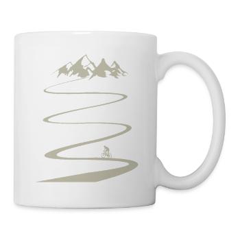 Fahrrad_auf_Kurven_in_die_Berge - Tasse - Weiß - Rechts
