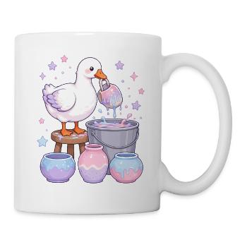  Kawaii Gans Keramik Glasur Pastell Keramik - Tasse - Weiß - Rechts