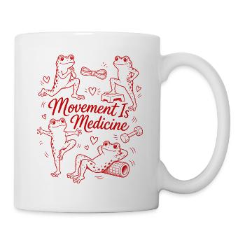 Bewegung Ist Medizin Frosch Physiotherapie Fitness - Tasse - Weiß - Rechts