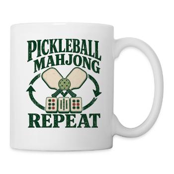  Pickleball Mahjong Wiederholung Schläger Fliesen - Tasse - Weiß - Rechts