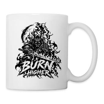 Flammen-Samurai Brenn Höher - Tasse - Weiß - Rechts