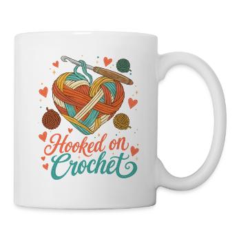 Häkelgehäkelte Häkel – Häkelgarnliebhaber-Geschenk - Tasse - Weiß - Rechts