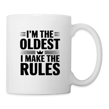 Ich bin der Älteste, ich mache die Regeln - Tasse - Weiß - Rechts