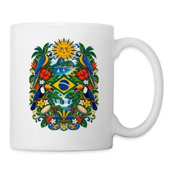 Brasilien | Amazonas, Tukane & Samba - Tasse - Weiß - Rechts