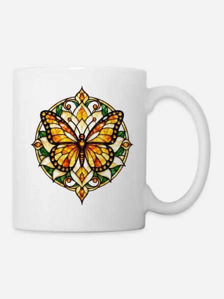 Schmetterlinge Schöner Schmetterling - Tasse - Weiß