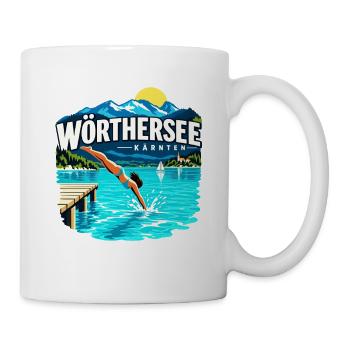 Wörthersee Kärnten Sprung ins Sommerglück - Tasse - Weiß - Rechts