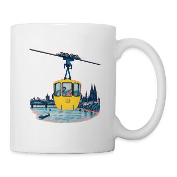 Kölner Seilbahn Risograph - Tasse - Weiß - Rechts