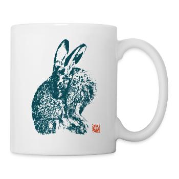 Feldhase Kaninchen Natur Tier Kanji - Tasse - Weiß - Rechts