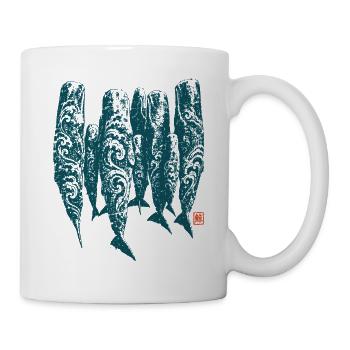 Schlafende Wale, Maori Wellen Tattoos - Tasse - Weiß - Rechts