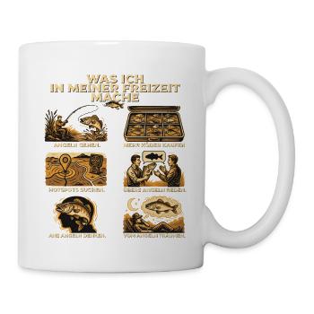 Was ich in meiner Freizeit mache - Tasse - Weiß - Rechts