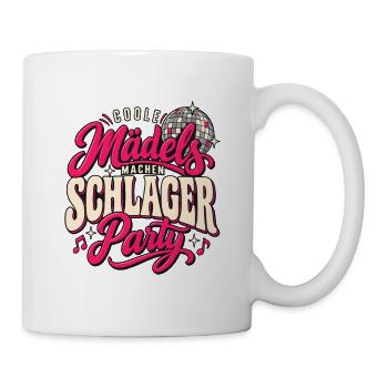 Schlager Party Mädels Discokugel Musik Freundinnen - Tasse - Weiß - Rechts