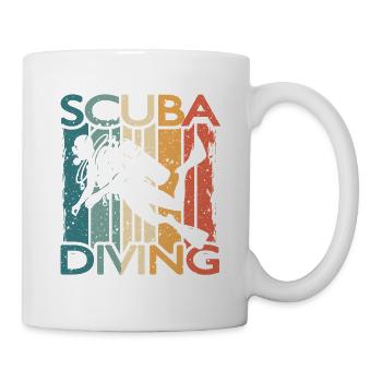 Retro Taucher SCUBA DIVING Für Schnorchler Taucher - Tasse - Weiß - Rechts