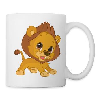 Kuscheliges Löwenbaby Cartoon - Tasse - Weiß - Rechts