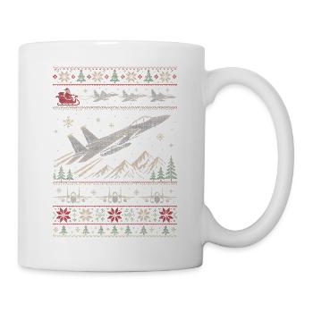 F15 Eagle Weihnachtspullover - Tasse - Weiß - Rechts