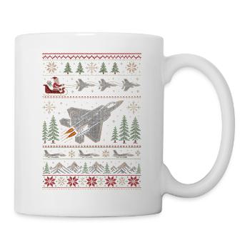F22 Raptor Weihnachtspullover - Tasse - Weiß - Rechts