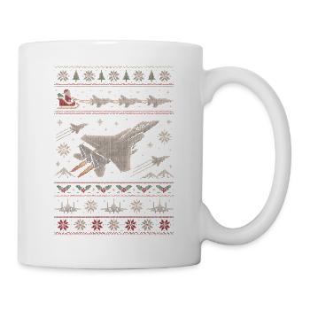 F15 Eagle Weihnachtspullover - Tasse - Weiß - Rechts