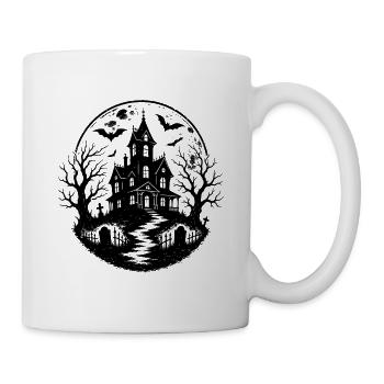 Halloween Spukhaus - Tasse - Weiß - Rechts