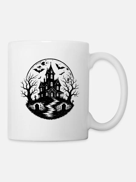 Halloween Spukhaus - Tasse - Weiß