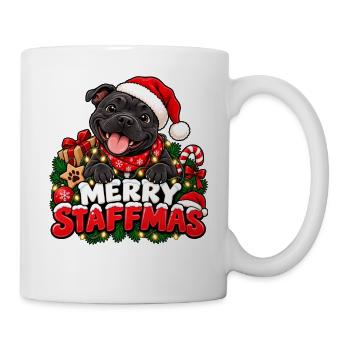 Merry Staffmas - Tasse - Weiß - Rechts