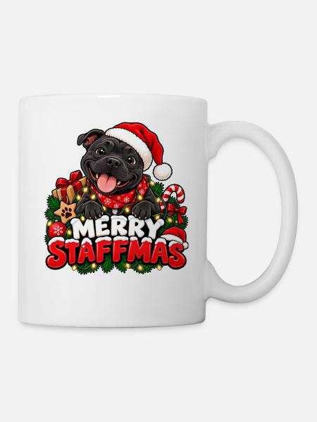 Merry Staffmas - Tasse - Weiß