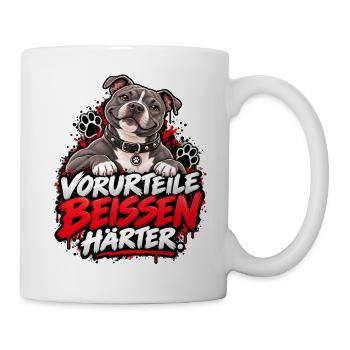 Vorurteile Beissen Härter  - Tasse - Weiß - Rechts