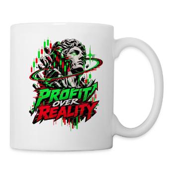 Profit über Realität Neon-Glitch - Tasse - Weiß - Rechts