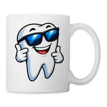 Sonnenbrillen-Zahn Statement - Tasse - Weiß - Rechts