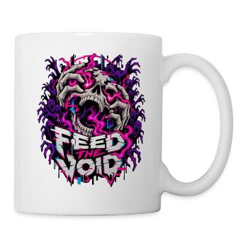 Füttere die Leere Schädelflammen - Tasse - Weiß - Rechts