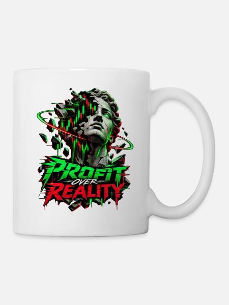Profit Over Reality Neon Break - Tasse - Weiß