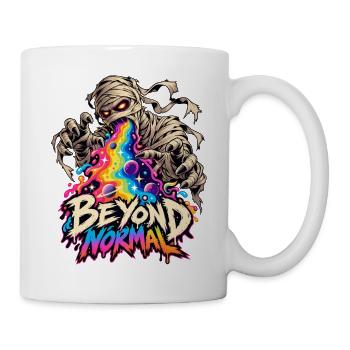 Beyond Normal: Mumie im Regenbogenrausch - Tasse - Weiß - Rechts