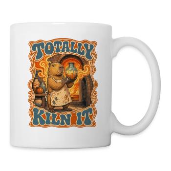  Totally Kiln It Capybara Keramik Groovy Retro - Tasse - Weiß - Rechts