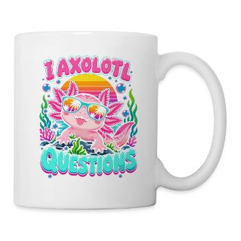 Axolotl am Strand mit Sonnenbrille - Tasse - Weiß - Rechts