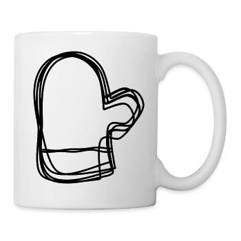 Fäustling handgezeichnet - Tasse - Weiß - Rechts