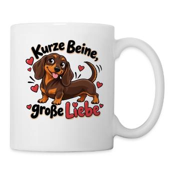 Kurze Beine, große Liebe Dackel - Tasse - Weiß - Rechts
