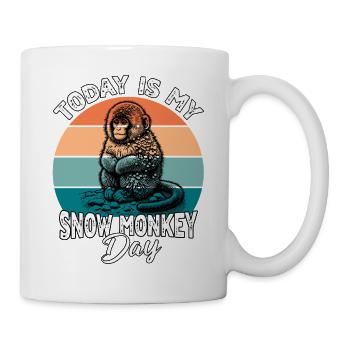 Schneeaffe Snow Monkey - Tasse - Weiß - Rechts