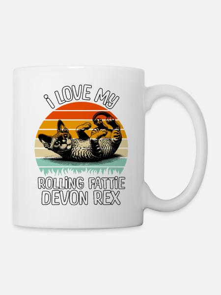 Lustige Devon Rex - Tasse - Weiß