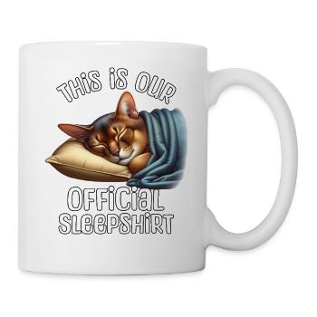 Abessinierkatze Schlafshirt - Tasse - Weiß - Rechts