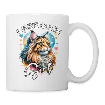 Maine Coon Mädchen Maine Coon - Tasse - Weiß - Rechts