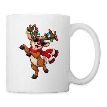 Weihnachten Rentier Rudolph Lustig Geschenkidee - Tasse - Weiß - Rechts