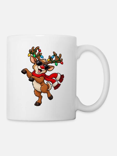 Weihnachten Rentier Rudolph Lustig Geschenkidee - Tasse - Weiß