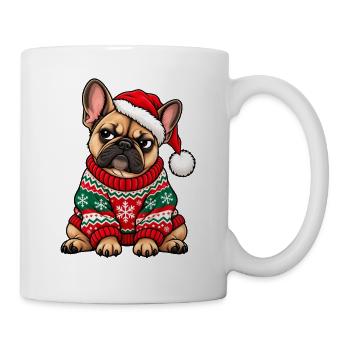 Weihnachten Bulldogge Frenchie Hund Geschenk - Tasse - Weiß - Rechts