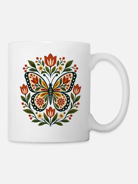 Schmetterlinge Schöner Schmetterling - Tasse - Weiß