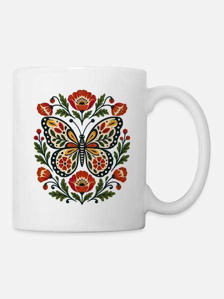 Schmetterlinge Schöner Schmetterling - Tasse - Weiß