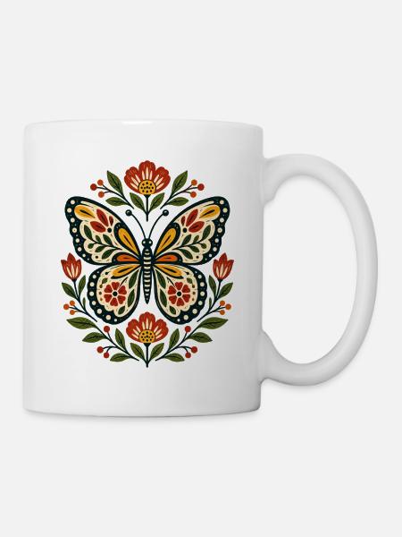 Schmetterlinge Schöner Schmetterling - Tasse - Weiß
