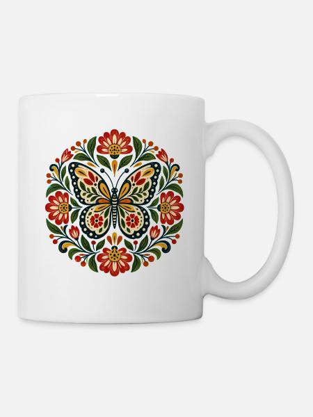 Schmetterlinge Schöner Schmetterling - Tasse - Weiß